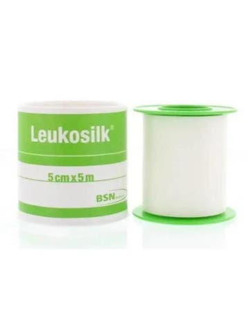 Leukosilk 5 cm x 5 m met klemring 1 stuk 1024, Verzenden, Nieuw