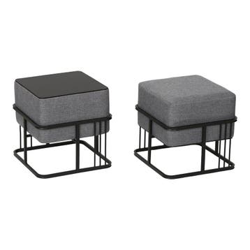 Krukje en bijzettafel Tas vierkant 38x38x38 cm 2-in-1 set do, Verzenden, Nieuw
