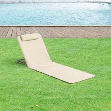 Strandmat Donostia met rugleuning set van 2 beige [en.casa], Verzenden, Nieuw