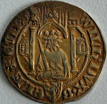 Nederland, Arnhem. Willem I van Gulik. Goudgulden 1377-1402
