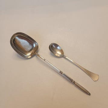 Lepel (2) - .830 zilver - 2 bijzondere eetlepels, Antiek en Kunst, Antiek | Goud en Zilver