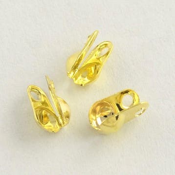 10 x gesloten mini kalotjes goudkleur 4 x 2mm oogje 1mm z..., Ophalen of Verzenden, Nieuw, Kraal