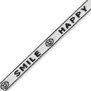 1 meter festival tekst lint met tekst happy smile White..., Ophalen of Verzenden, Nieuw, Draad