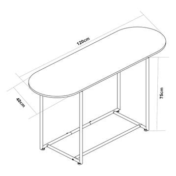 Console tafel Nordfron 120x40x75 cm zwart en marmer wit [en., Verzenden, Nieuw