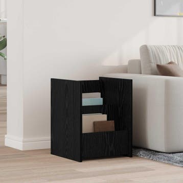 vidaXL Tijdschrift Rek Zwart Eiken 35 x 35 x 45 cm Bewerkt, Verzenden, Nieuw