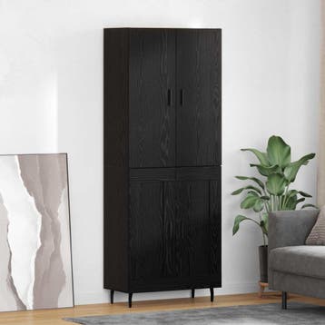 vidaXL buffetkast 2 st Zwart eiken 69,5 x 34 x 180 cm, Huis en Inrichting, Minder dan 50 cm, Verzenden, Nieuw, Minder dan 100 cm