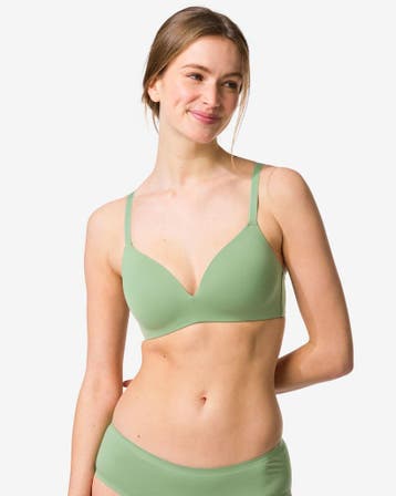 HEMA Voorgevormde bh zonder beugel micro groen, Verzenden, Groen