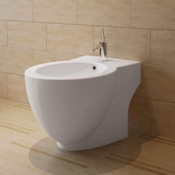 vidaXL Staand bidet rond keramiek wit, Verzenden, Nieuw