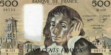 France Frankreich Pick 156 500 Francs Pascal 04/09/1980 M..., Verzenden