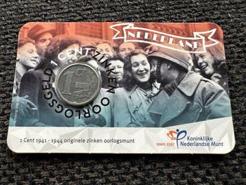 Nederland. Coincard 1 Cent 1944 75 Jaar Bevrijding - Zinken