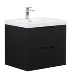 Badkamermeubel Set Thermis 60cm Zwart Badmeubel, Verzenden, Nieuw, Wastafelkast