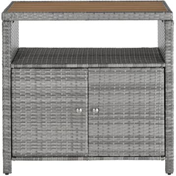Wicker tuinkast Monscia, WPC-lamellen in houtlook - grijs, Tuin en Terras, Verzenden, Nieuw