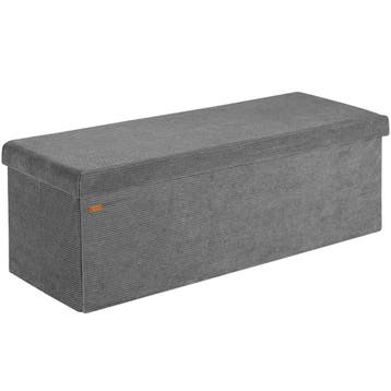Opbergbank Antraciet Koord 114x38x38cm MDF opvouwbaar, Verzenden