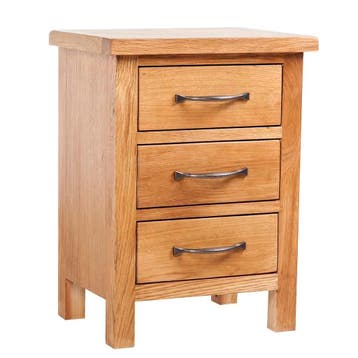vidaXL Nachtkastje met 3 lades 40x30x54 cm massief eikenhout, Minder dan 45 cm, Verzenden, Nieuw, Minder dan 55 cm
