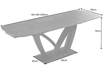Eettafel PAPILLON 180-220-260cm marmerlook grafiet keramiek, Ophalen of Verzenden, Nieuw
