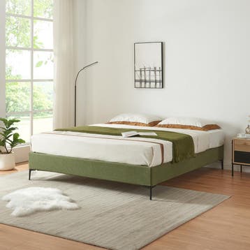 Tweepersoonsbed Lilla met bedbodem 180x200 cm groen [en.casa, Verzenden, Nieuw