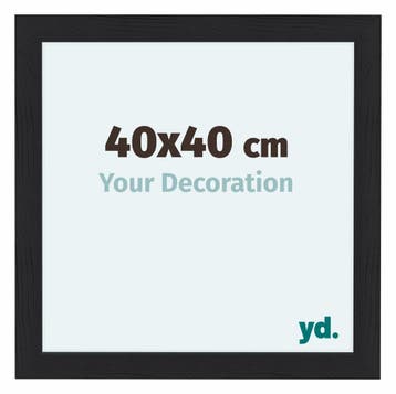 Fotolijst 40x40 cm - Zwart - Houtnerf - MDF - Como, Verzenden, Nieuw