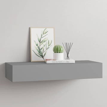 vidaXL Wandschap met lade 60x23,5x10 cm MDF grijs, Verzenden, Nieuw