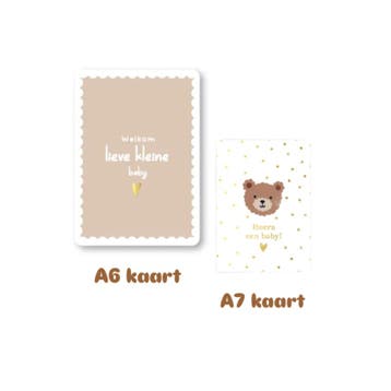Set Baby kaart - 1 kaart A6 en 1 kaart A7 - baby - geboor..., Ophalen of Verzenden, Nieuw