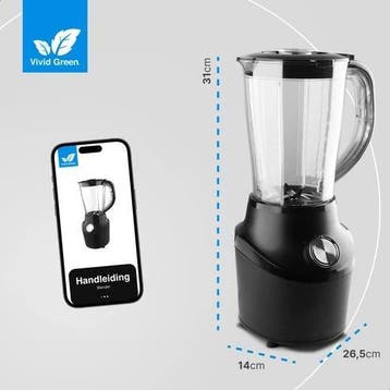Blender 500W – 1,5L Kan – Vaatwasserbestendig, Witgoed en Apparatuur, Verzenden, Zo goed als nieuw