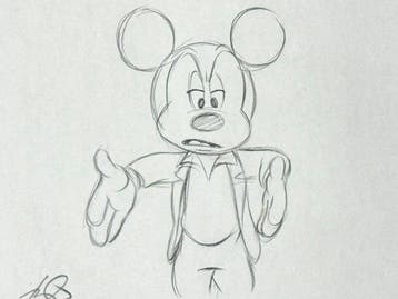 Walt Disney - Originele animatietekening van Mickey Mouse -, Nieuw