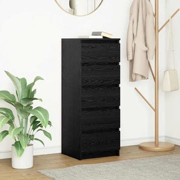 vidaXL Dressoir met lades 37,5x35x99 cm spaanplaat zwart, Verzenden, Nieuw, Overige houtsoorten, Minder dan 50 cm