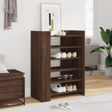 vidaXL Schoenenkast 74,5x37,5x100 cm bewerkt hout bruin, Huis en Inrichting, Verzenden, Nieuw