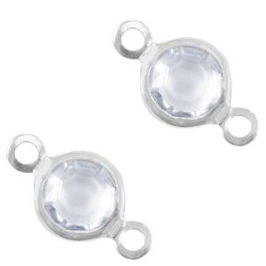 2 x Bedels DQ metaal tussenstuk crystal glas rond 6mm Sil..., Ophalen of Verzenden, Nieuw, Tussenstuk of Tussenkraal
