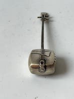 Beeldje - shamisen - .925 zilver, Antiek en Kunst