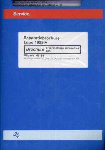 1998 Reparatiebrochure Lupo 5-versnellings schakelbak, Verzenden