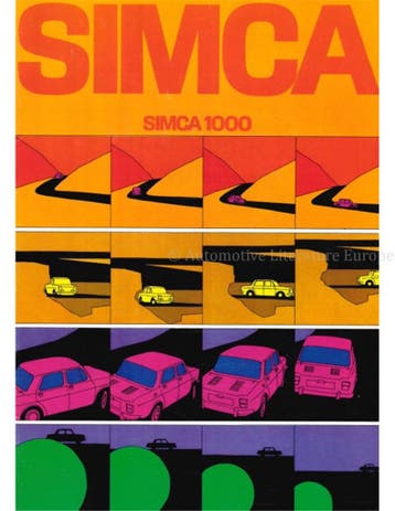 1969 SIMCA 1000 BROCHURE NEDERLANDS, Boeken, Nieuw, Author