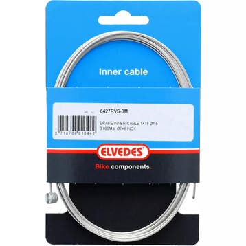 Elvedes RVS binnenremkabel - 300 cm - ton nippel - zilver..., Fietsen en Brommers, Fietsonderdelen, Ophalen of Verzenden, Nieuw