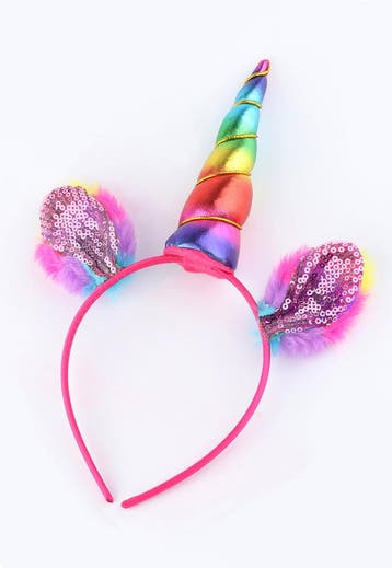 KIMU® Eenhoorn Haarband Regenboog Pluche Roze Unicorn Diadee, Kleding | Dames, Ophalen of Verzenden, Nieuw, Carnaval, Accessoires