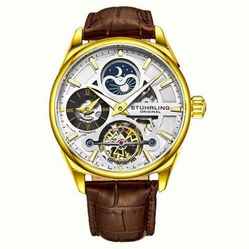 Stührling Original - Automatic - Moon Sun - Dual Time - Open, Nieuw