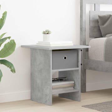 vidaXL Nachtkastje met lade Beton Grijs 41 x 40 x 45 cm, Minder dan 45 cm, Verzenden, Nieuw, Minder dan 55 cm