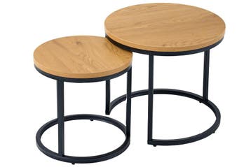 Ronde bijzettafels set van 2 ELEGANCE 45cm natuurlijk wild, Ophalen of Verzenden, Nieuw
