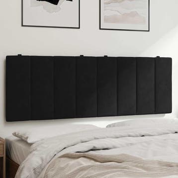 vidaXL Hoofdbordkussen Hanko 120 cm fluweel zwart, Verzenden, Nieuw, Zwart, Stof