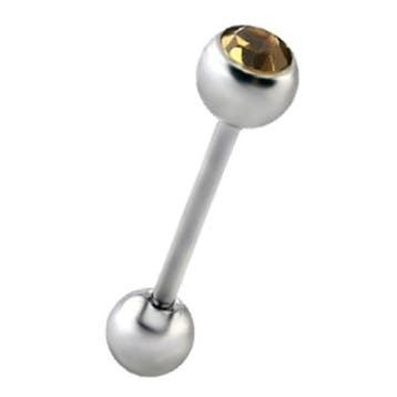 Fako Bijoux - Tongpiercing - Kristal - Geel, Verzenden, Nieuw