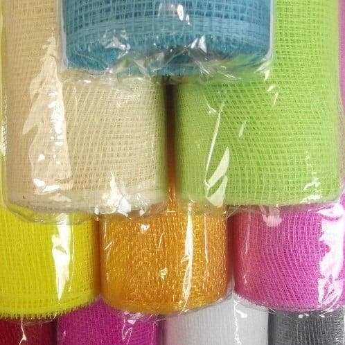 Decomesh Geel 53 cm rol 9 meter voor kransen en inpakken, Huis en Inrichting, Woonaccessoires | Kunstplanten en Kunstbloemen, Nieuw