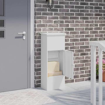 vidaXL Pakket inwerp box met opslag Wit 44,5 x 29 x 110,5 cm, Verzenden, Nieuw