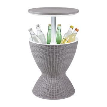 Koeltafel Atessa met koelvak 30 L rotanlook 58x49 cm lichtbr, Verzenden, Nieuw