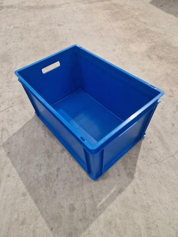 Stapelbak, 600x400x320 mm, euronorm, blauw pp, nieuw, Ophalen of Verzenden