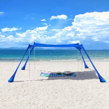 2dekans | SoBuy OZT02-DB Strandtent 400x400x200 cm –, Tuin en Terras, Ophalen of Verzenden, Zo goed als nieuw
