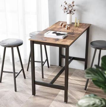 Industriële Bartafel – Houtlook en Staal, 120×60 cm Vintage, Verzenden, Nieuw