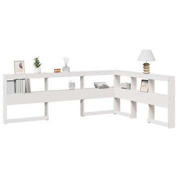 vidaXL Boekenkast Hoofdeinde L-vormig 140 cm massief, Verzenden, Nieuw, Wit, Hout