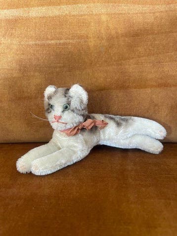 Steiff - Pluche dier Liggende poes - 1950-1960 - Duitsland