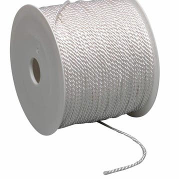 Labelkoord / Folderkoord Gedraaid Textiel - Wit - 100 Me...