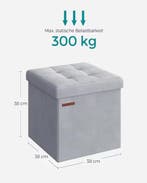 Fluwelen Opbergpoef met Deksel – Sterk tot 300 kg, Verzenden, Nieuw