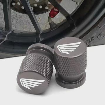 2x Aluminium Ventieldopjes Motor - Honda Vleugel Logo, Verzenden, Nieuw