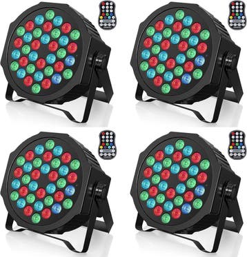 Draadloze RGB Spots 4st | DMX/Afstandsbediening | Tweedek..., Ophalen of Verzenden, Zo goed als nieuw